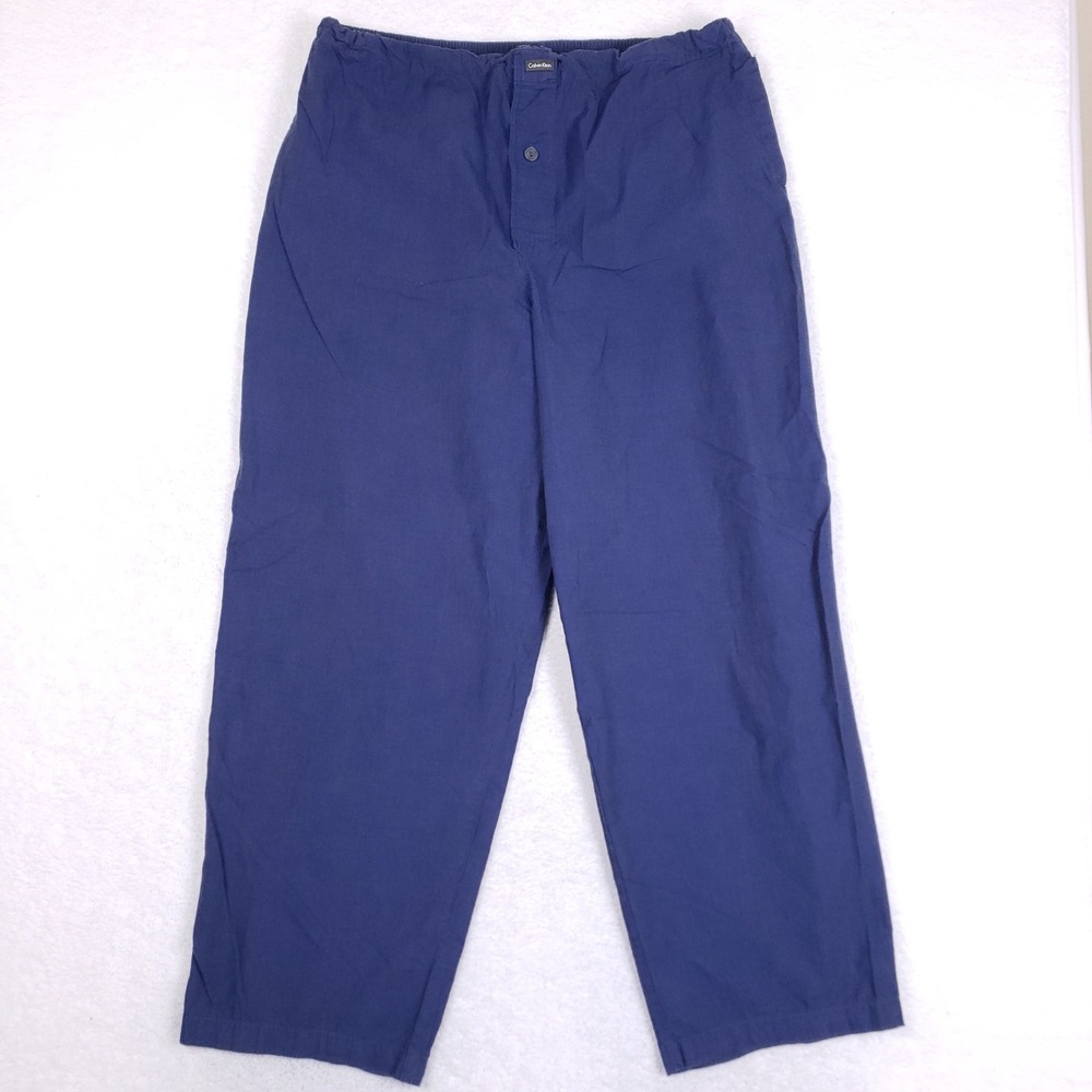 Calvin Klein Pajama Pants Mens XL Lounge Sleepwear Navy Blue 100 Cotton Relaxed